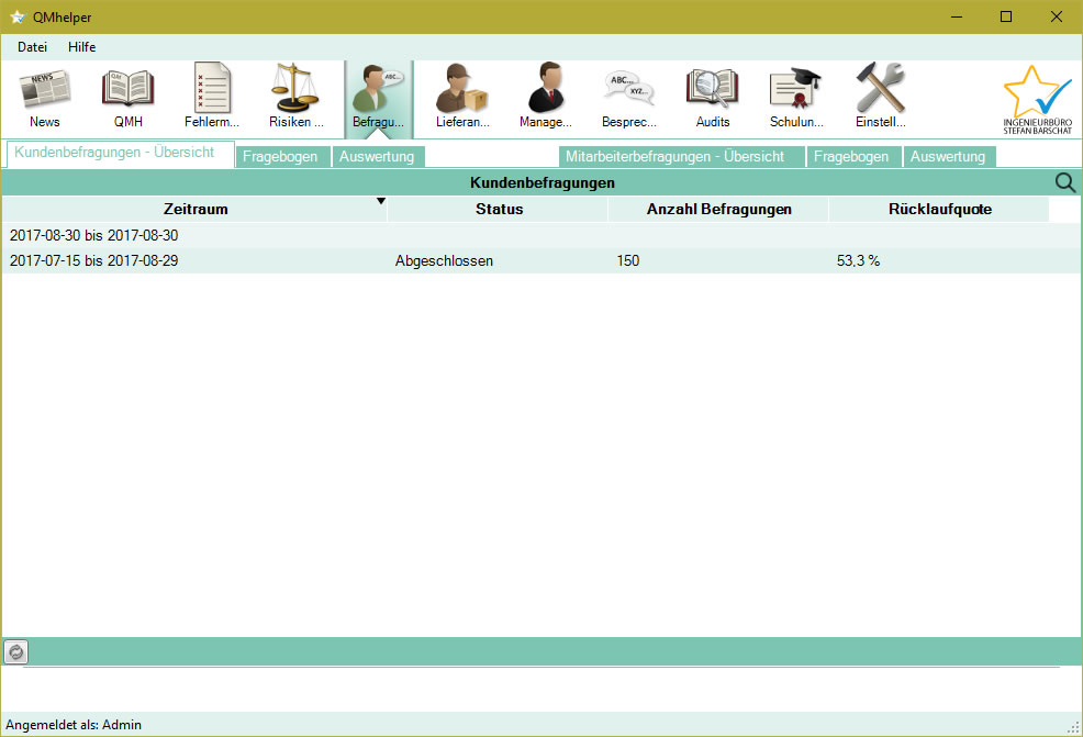 Befragungs-Übersicht